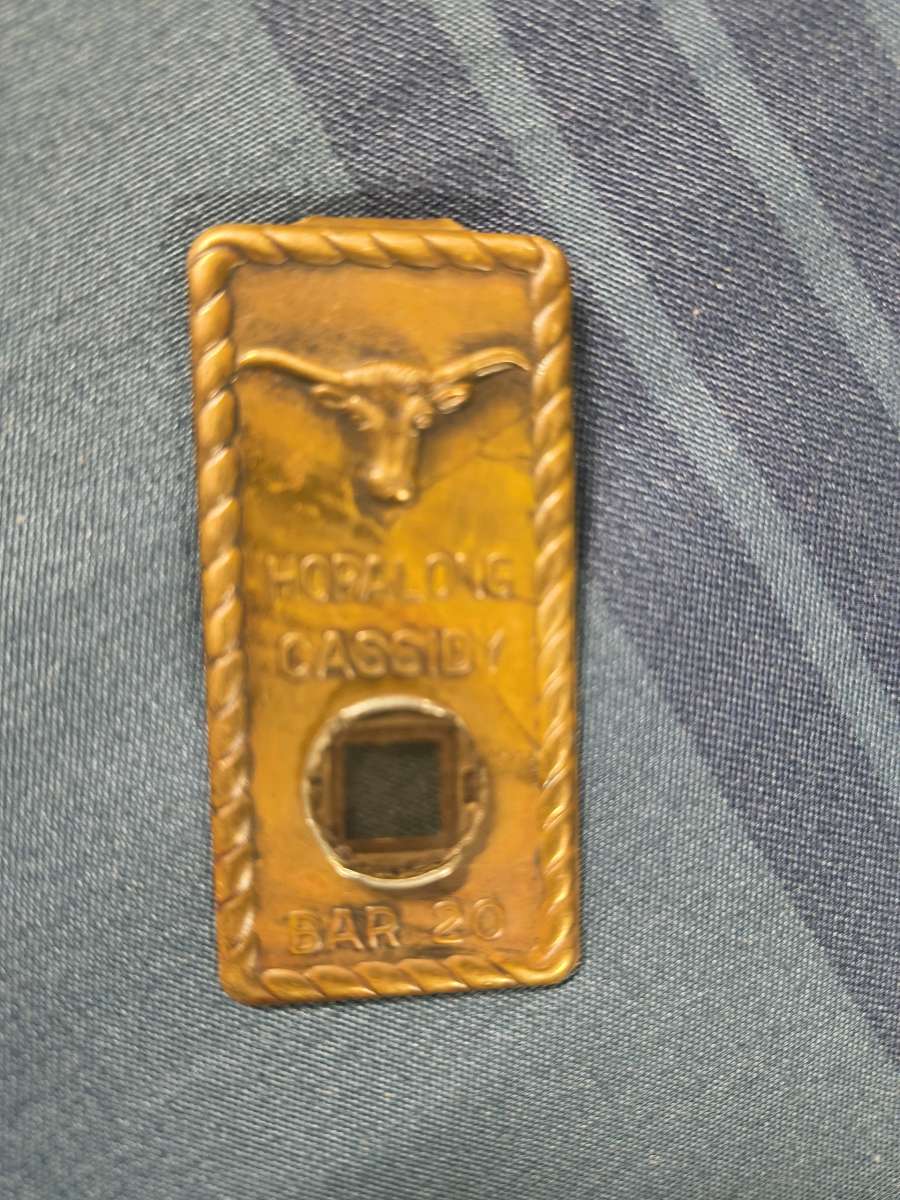 1950s vintage brass Hopalong Cassidy money clip