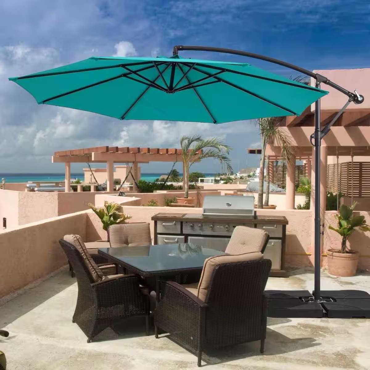 BRAND NEW 10FT Cantilever Umbrella Patio Umbrella With Cross