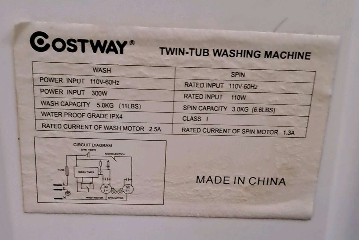 Costway Twin Tub Portable washer machine