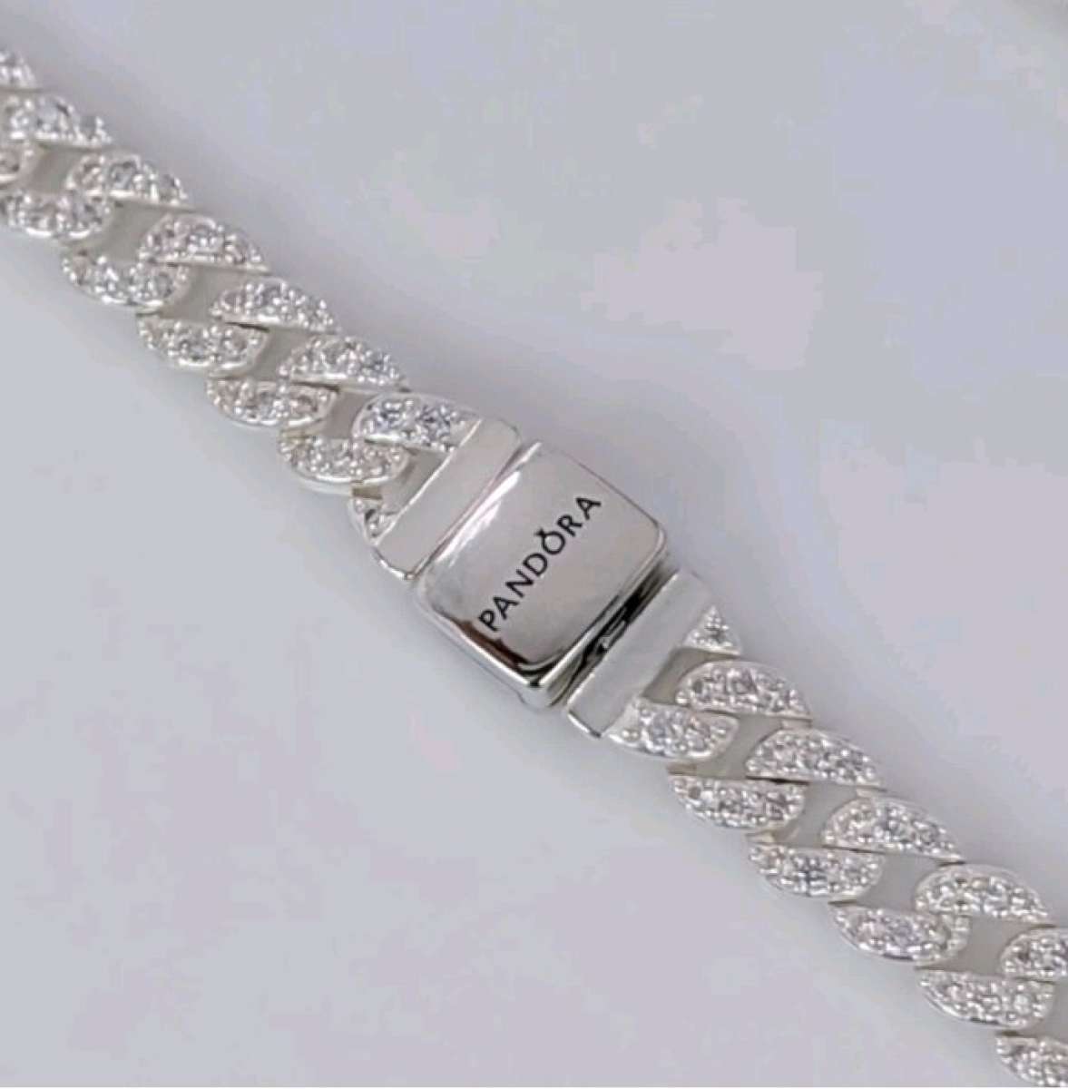 PANDORA STERLING SILVER PAVE CUBAN NECKLACE