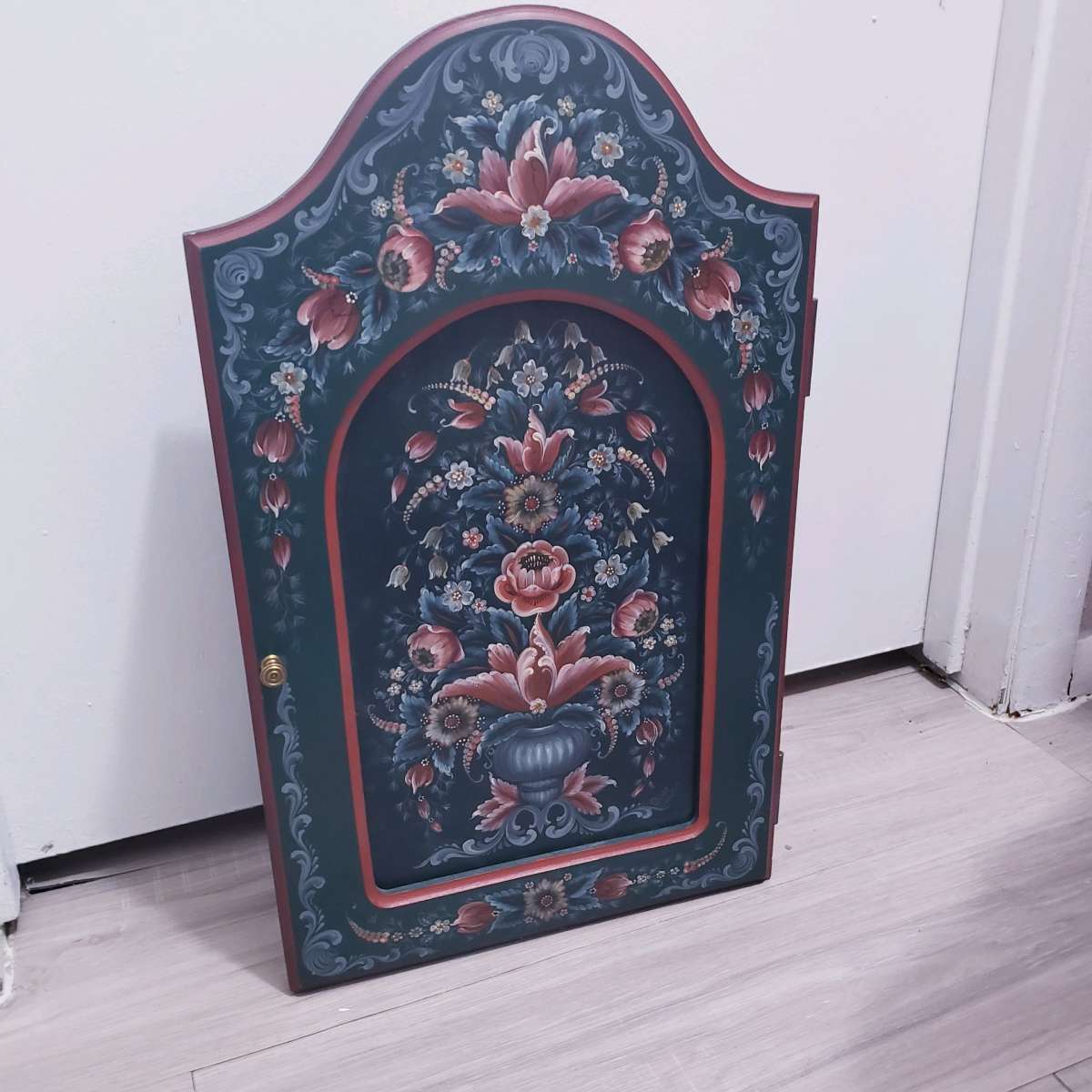 Vintage Gayle Oram Baroque Rosemaling Cabinet