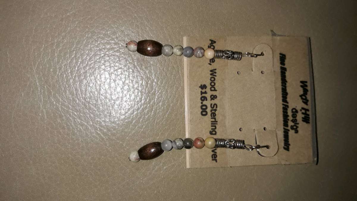 Agate Wood Earrings 2