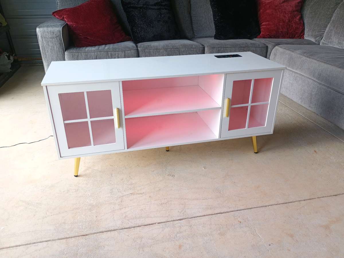 Modern LED TV Stand with Storage Entertainment Center Cabine