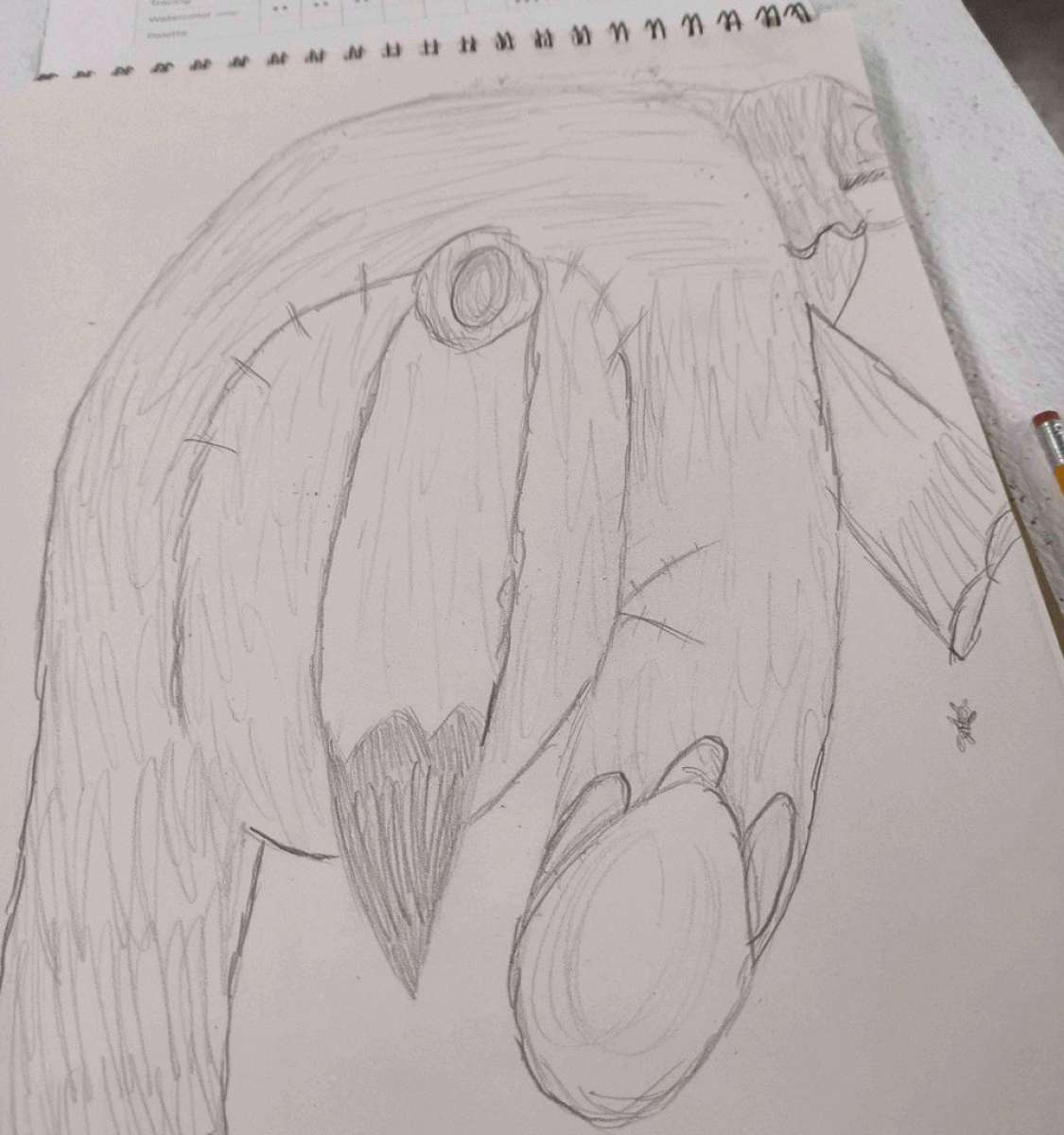 a drawing of a heffalump chasing piglet