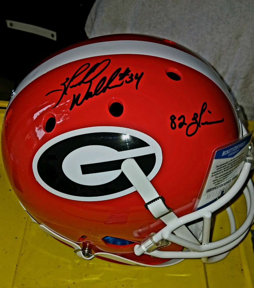 georgia bulldog signed herschel helmetwalker
