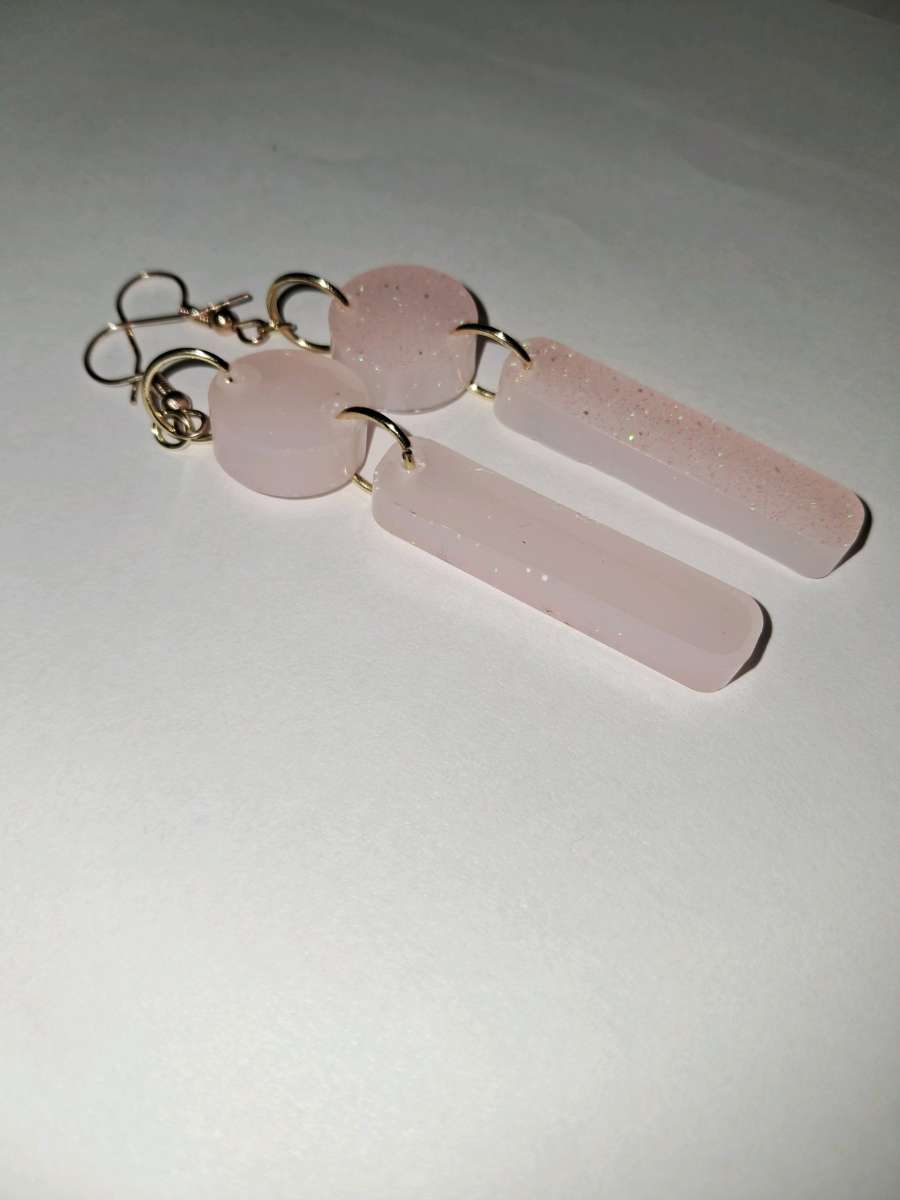 pink sparkling earrings