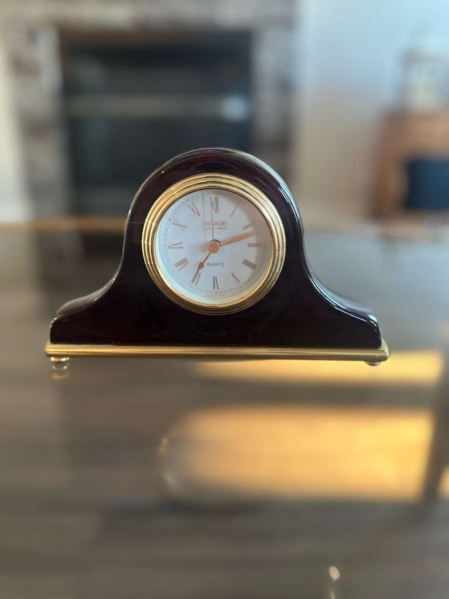 Danbury Classic Wooden Mantel Clock with Quartz Movement