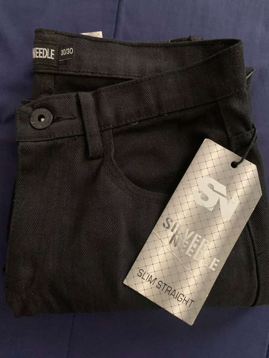 Black Slim Straight Jeans