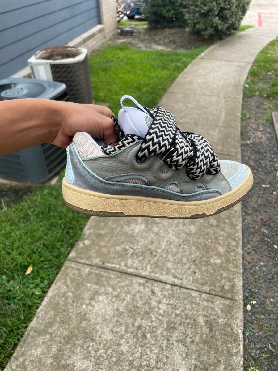 lanvin curb sneaker pale blue