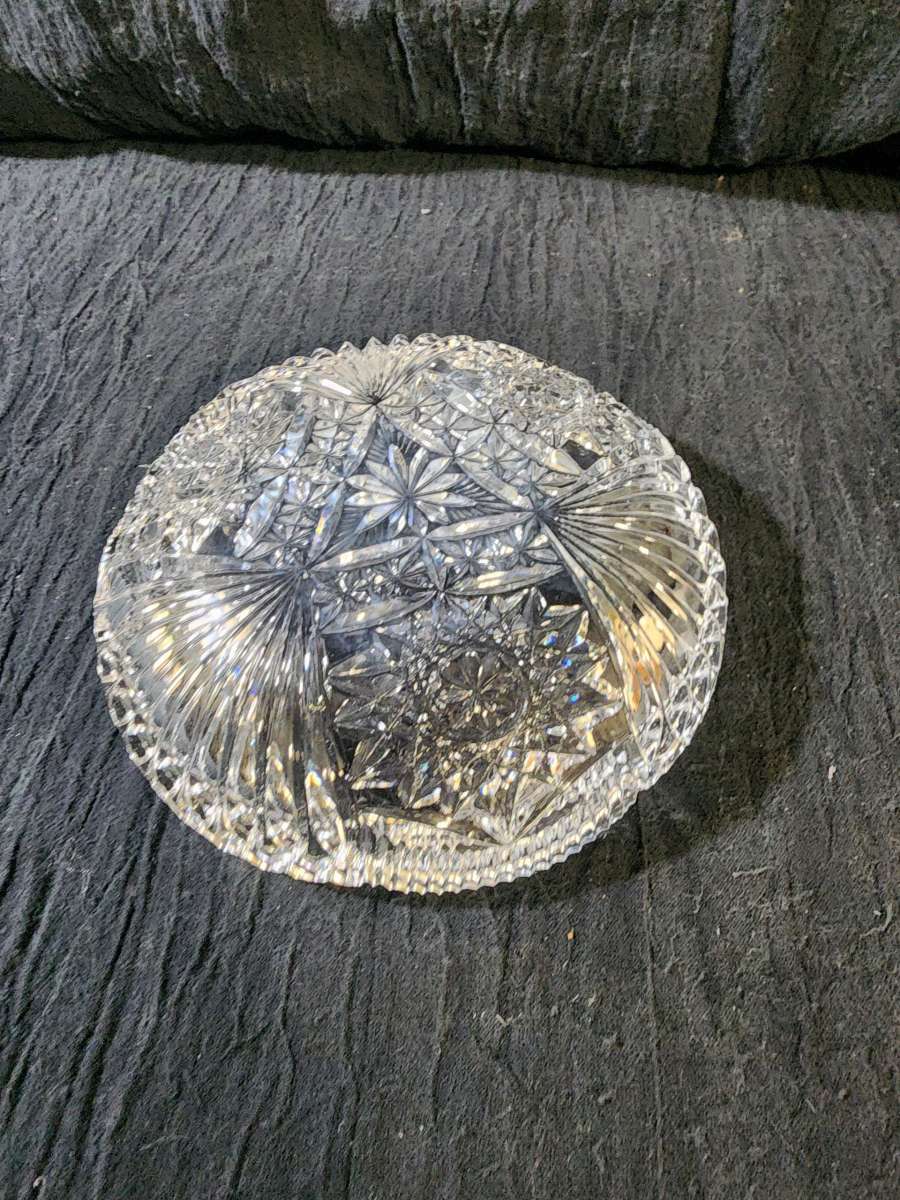 Small cut glass serving dish