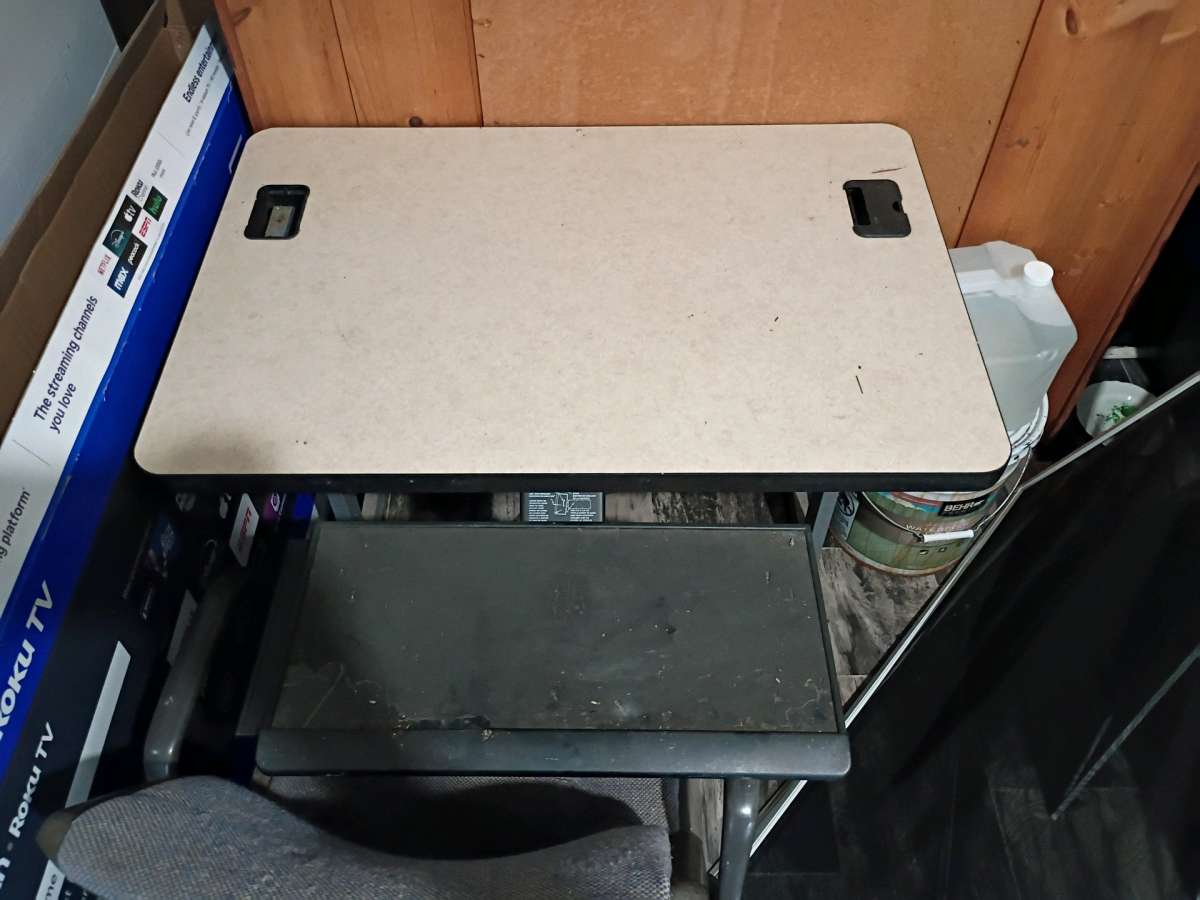 school desk with 2 chairs and office desk