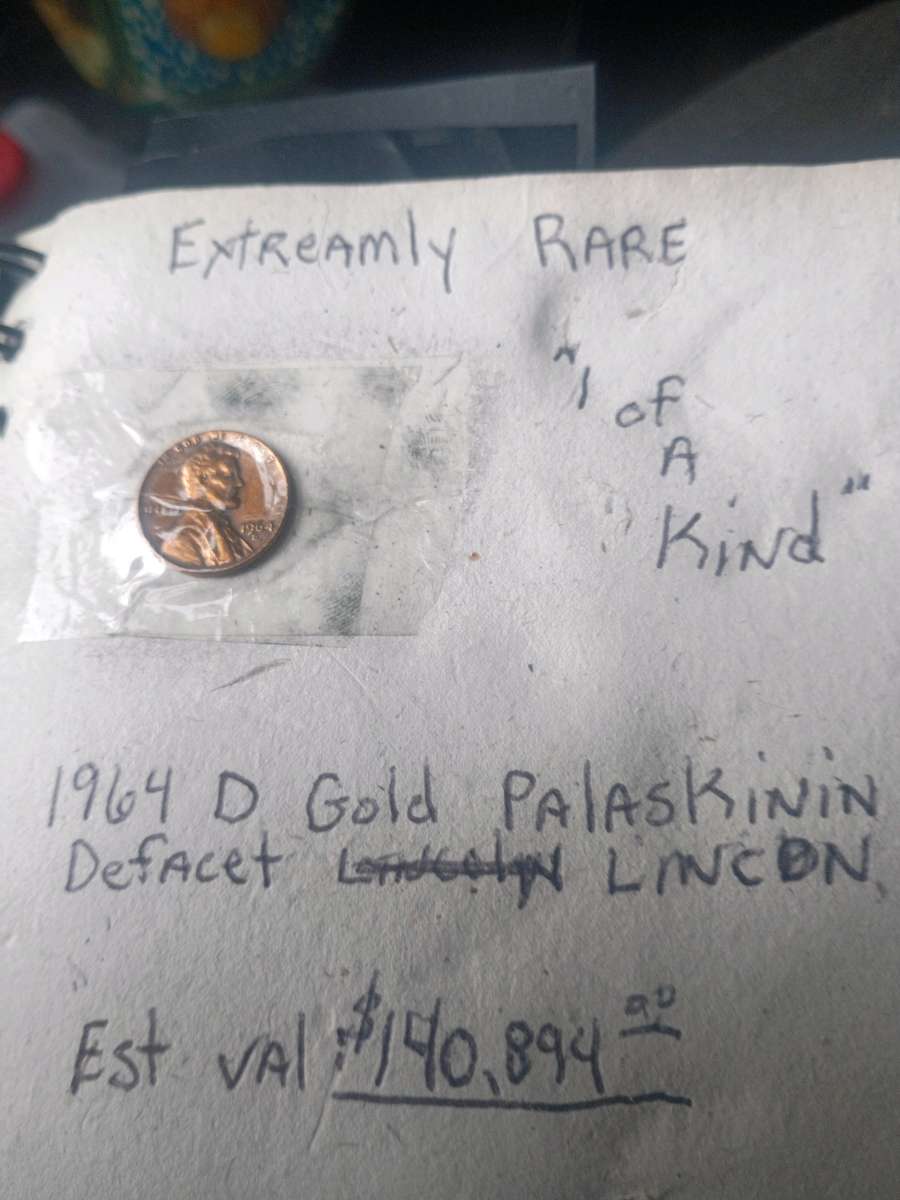 1964 1 of a kind gold palaskinnin penny RARE