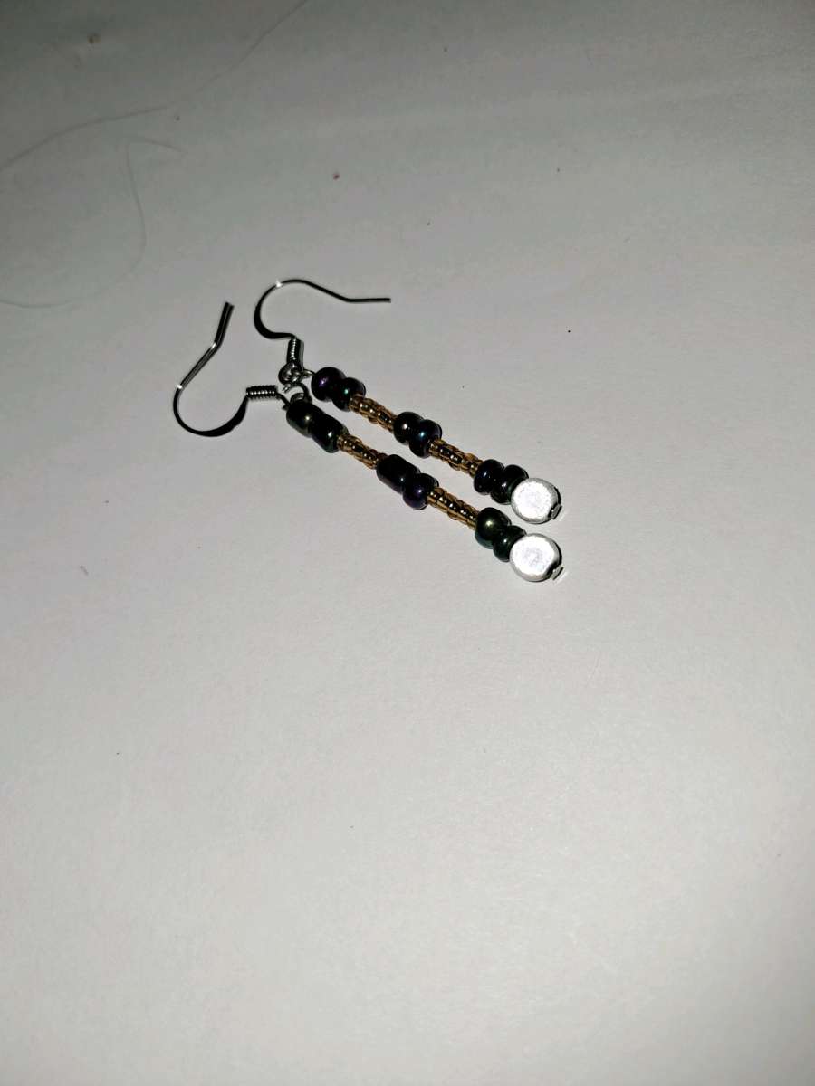 gold and purple earrings