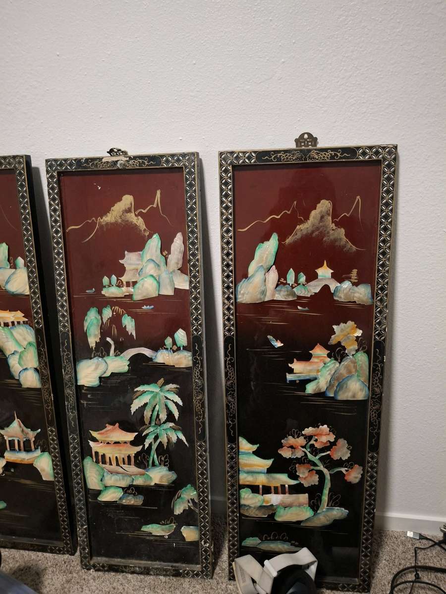 mother of pearl picture set of 4