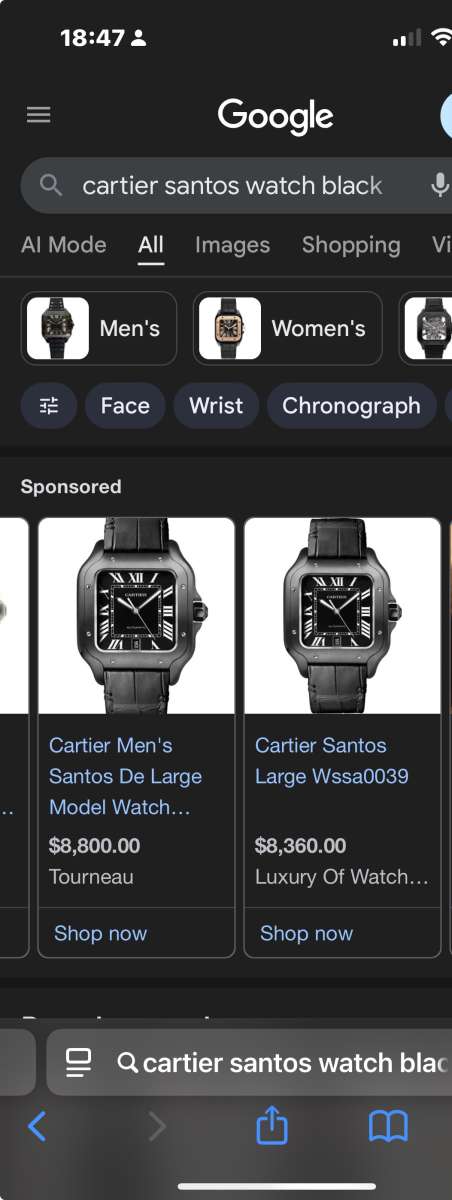 Cartier Santos de Cartier Mens Wristwatch Steel Silver With