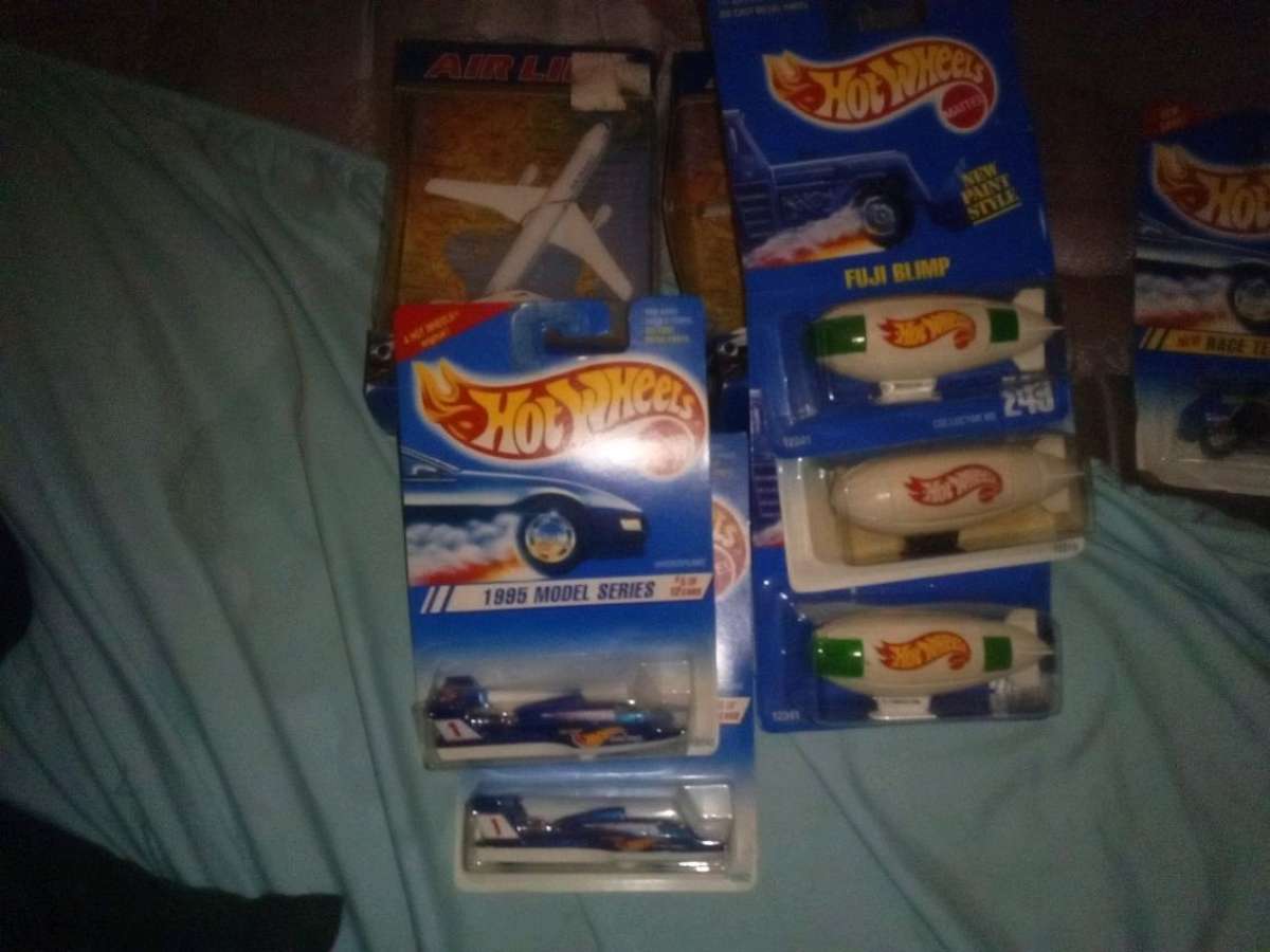 Die cast metal toy cars planes and trains