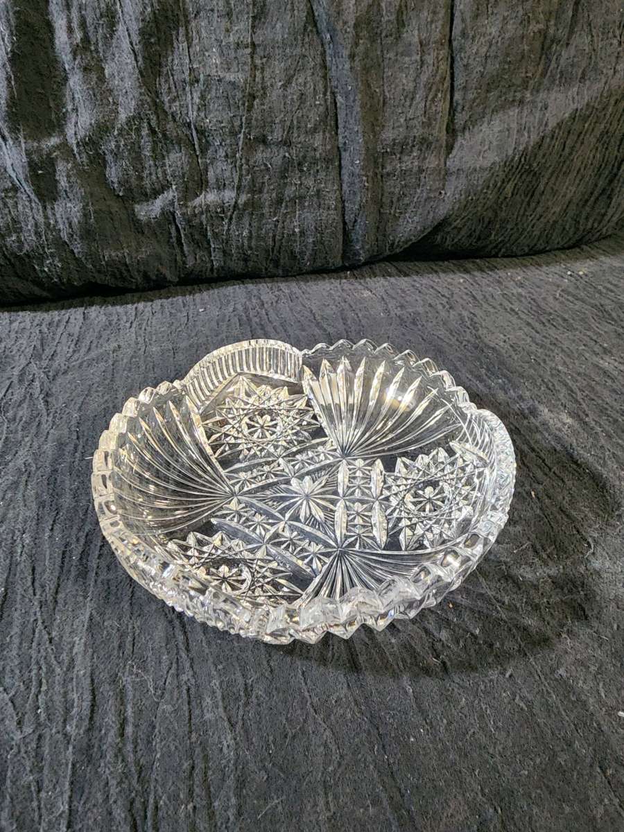 Small cut glass serving dish