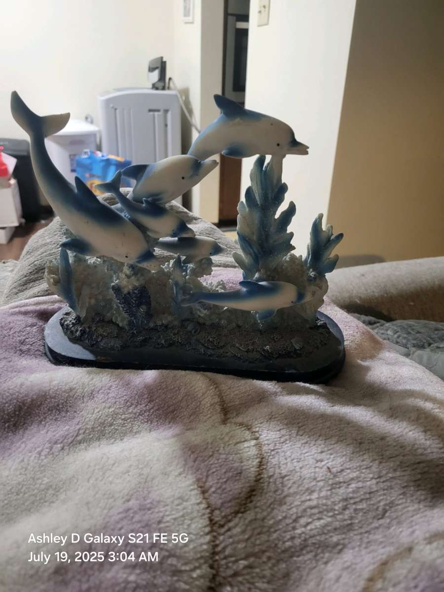 Dolphin and fish underwater oceanic sculpture oceanicart