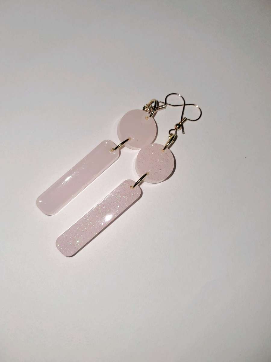 pink sparkling earrings
