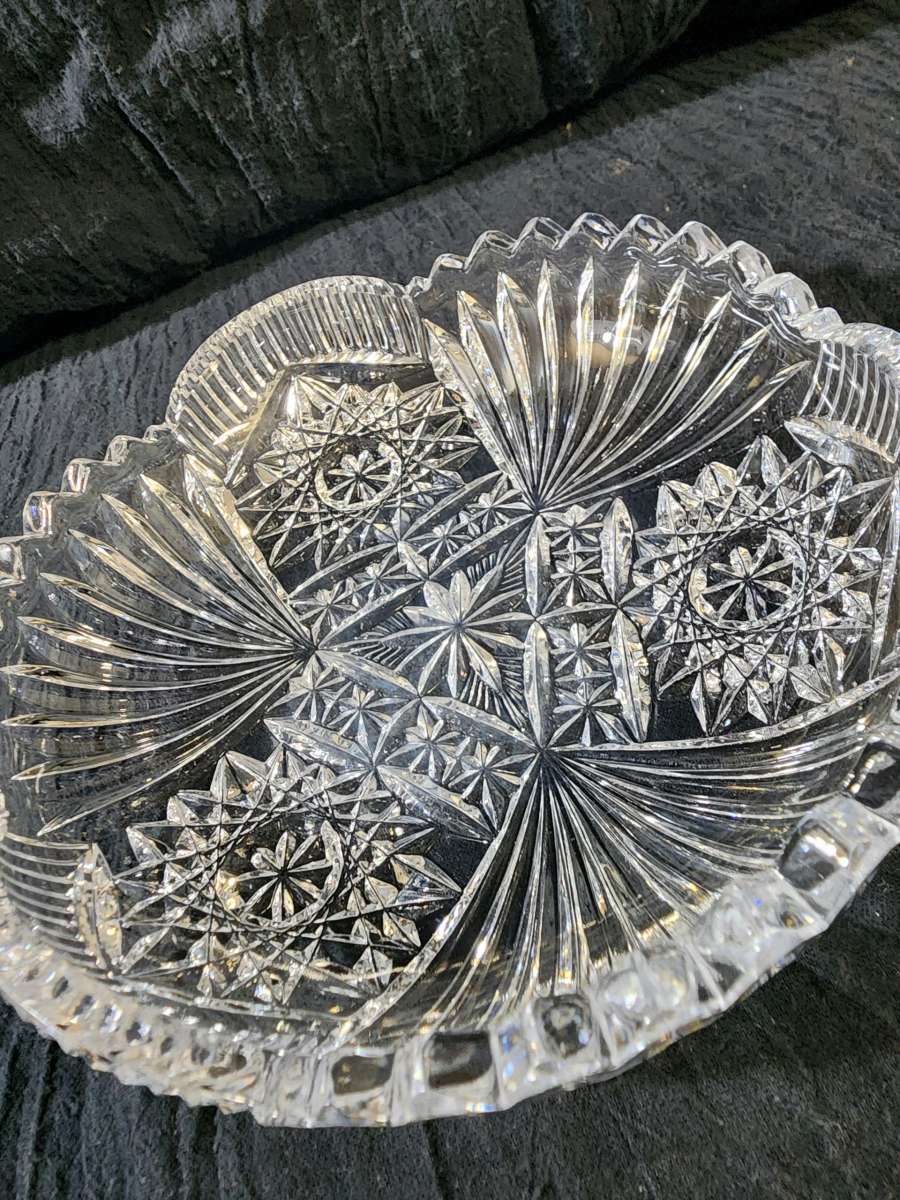 Small cut glass serving dish