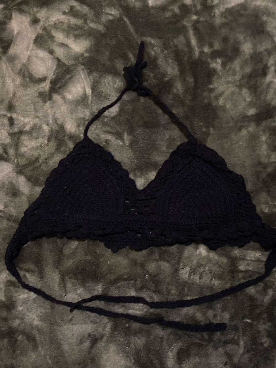 crochet black halter top