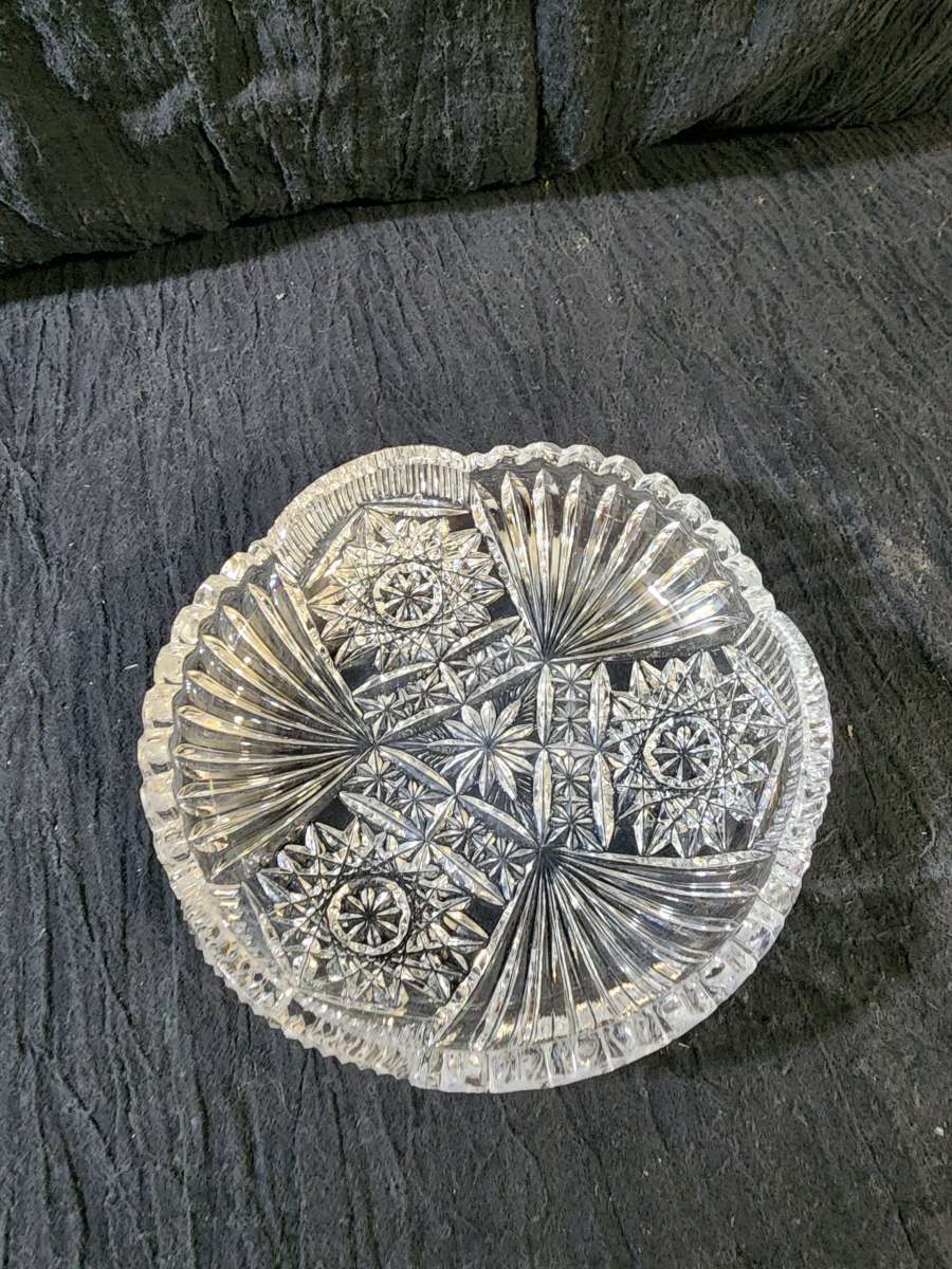 Small cut glass serving dish