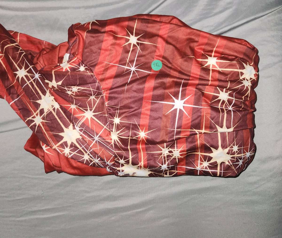 red and white cardigan