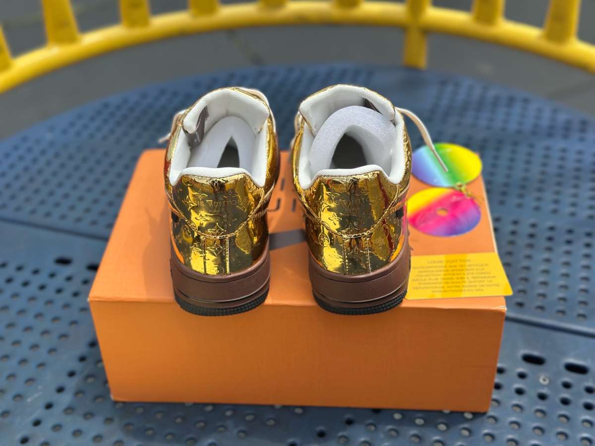 Louis Vuitton x Air Force 1 Low Metallic Gold