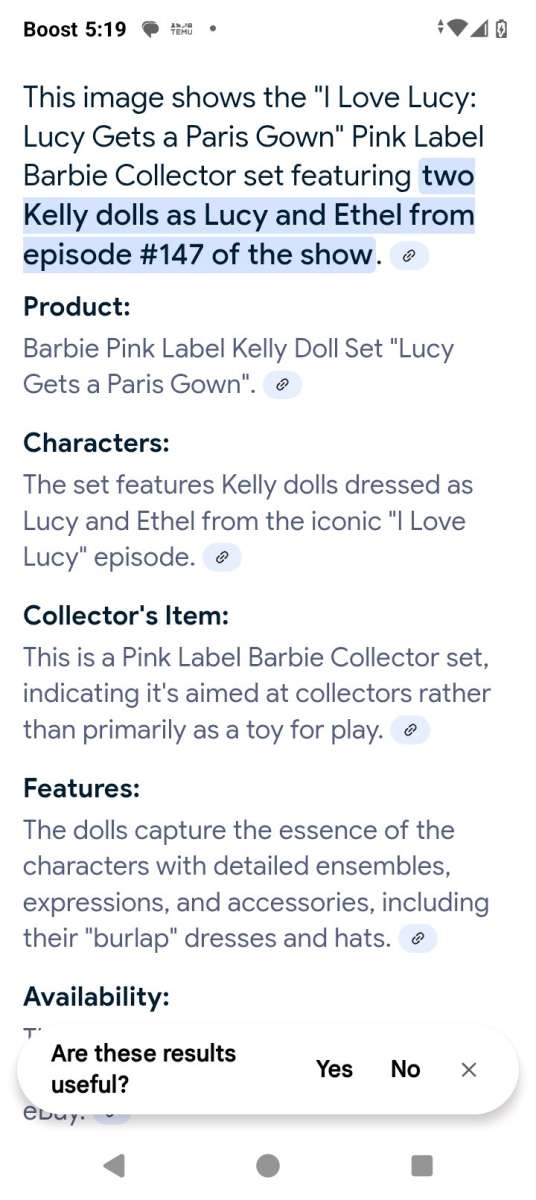 I Love Lucy dolls from the 147th episode
