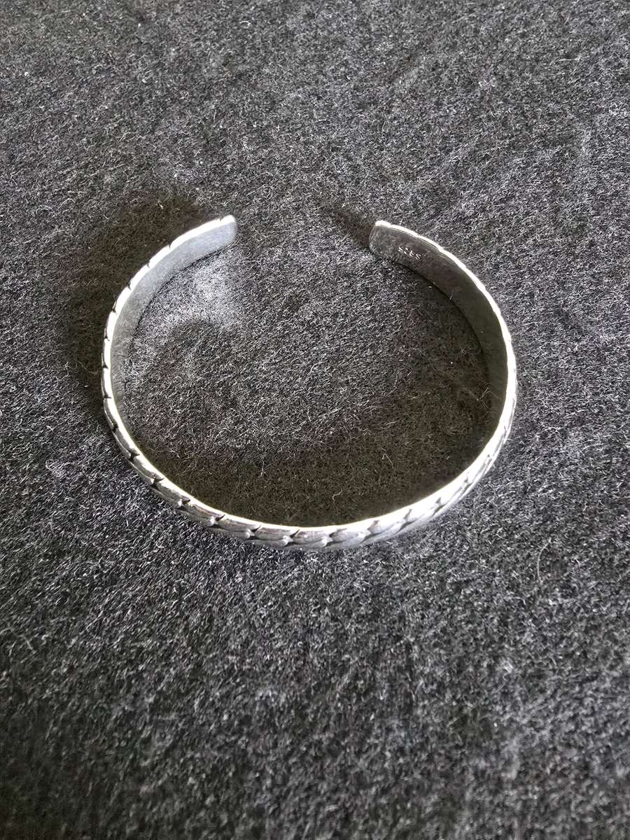 S925 Sterling Silver Oval Pattern Bracelet