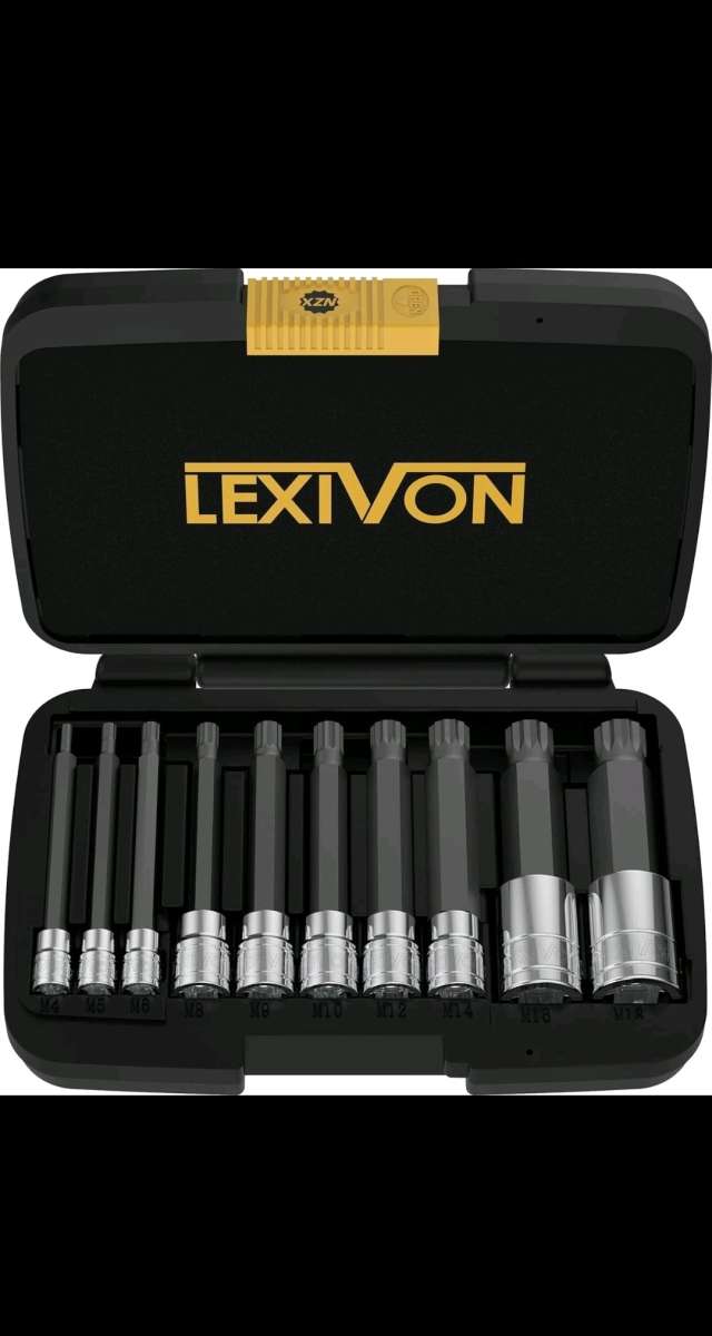 XZN Triple Square Spline Bit Socket SetExtra Long 4Inc10Piec