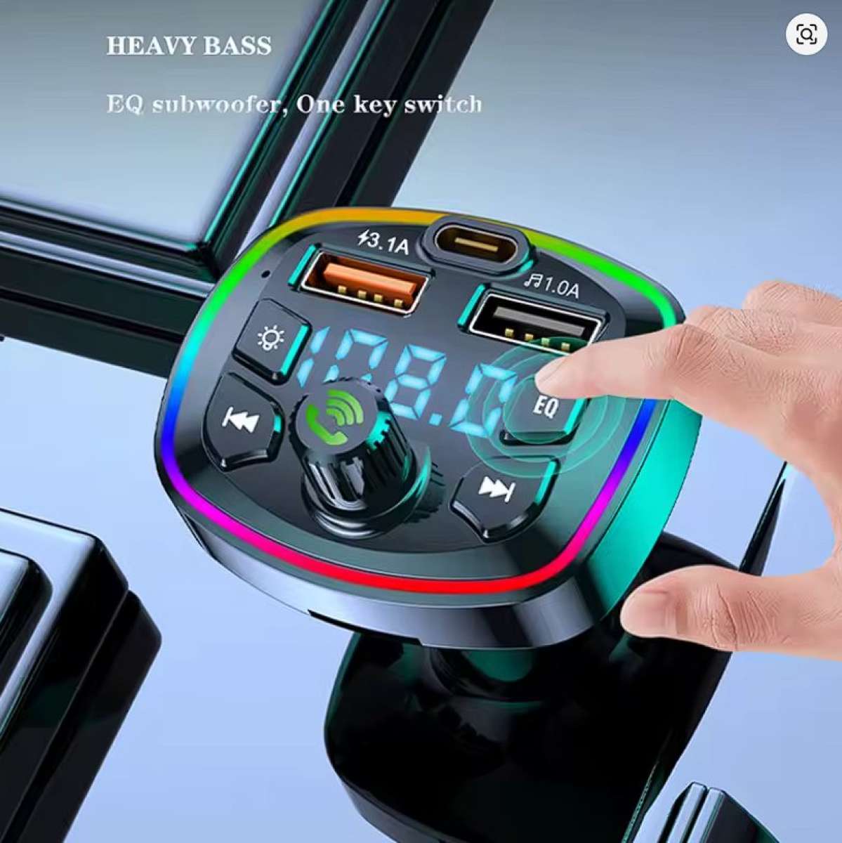 Car Charger FM Transmitter Bluetooth 50 Hands Free 31A USB