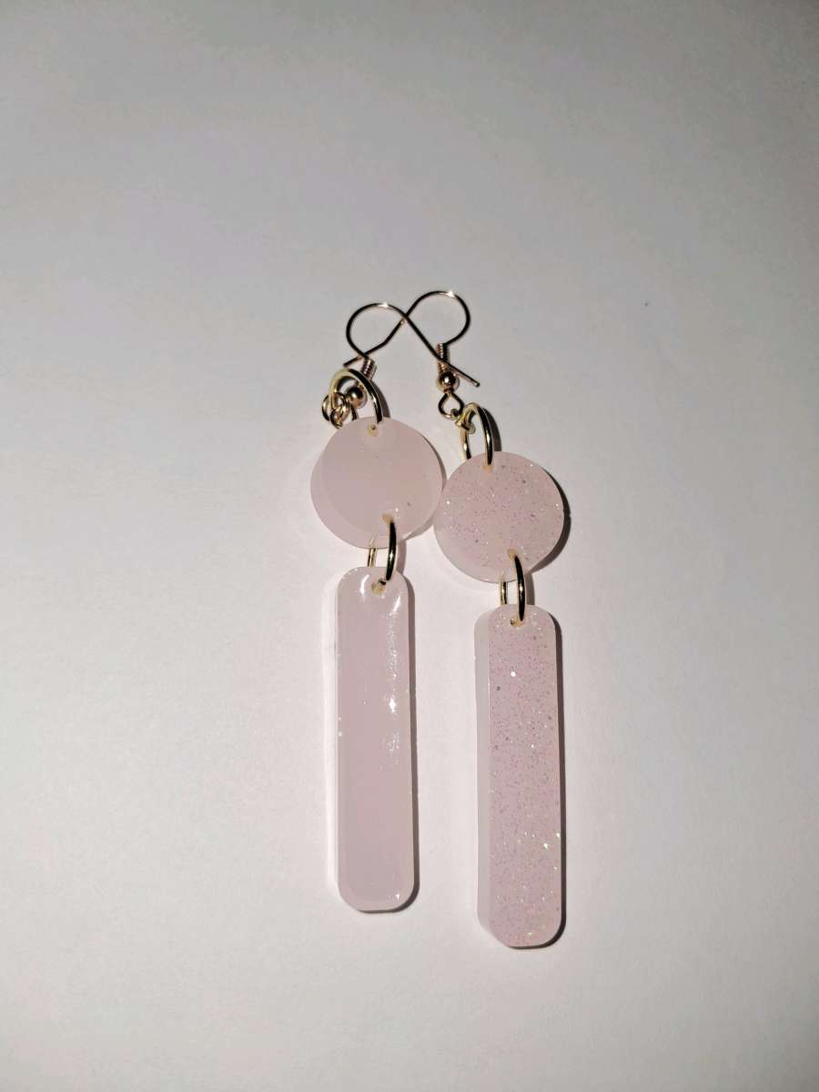pink sparkling earrings
