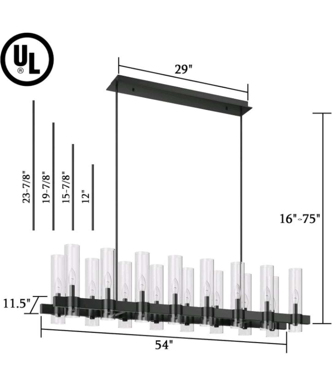 Modern 54 in Chandelier New in Box