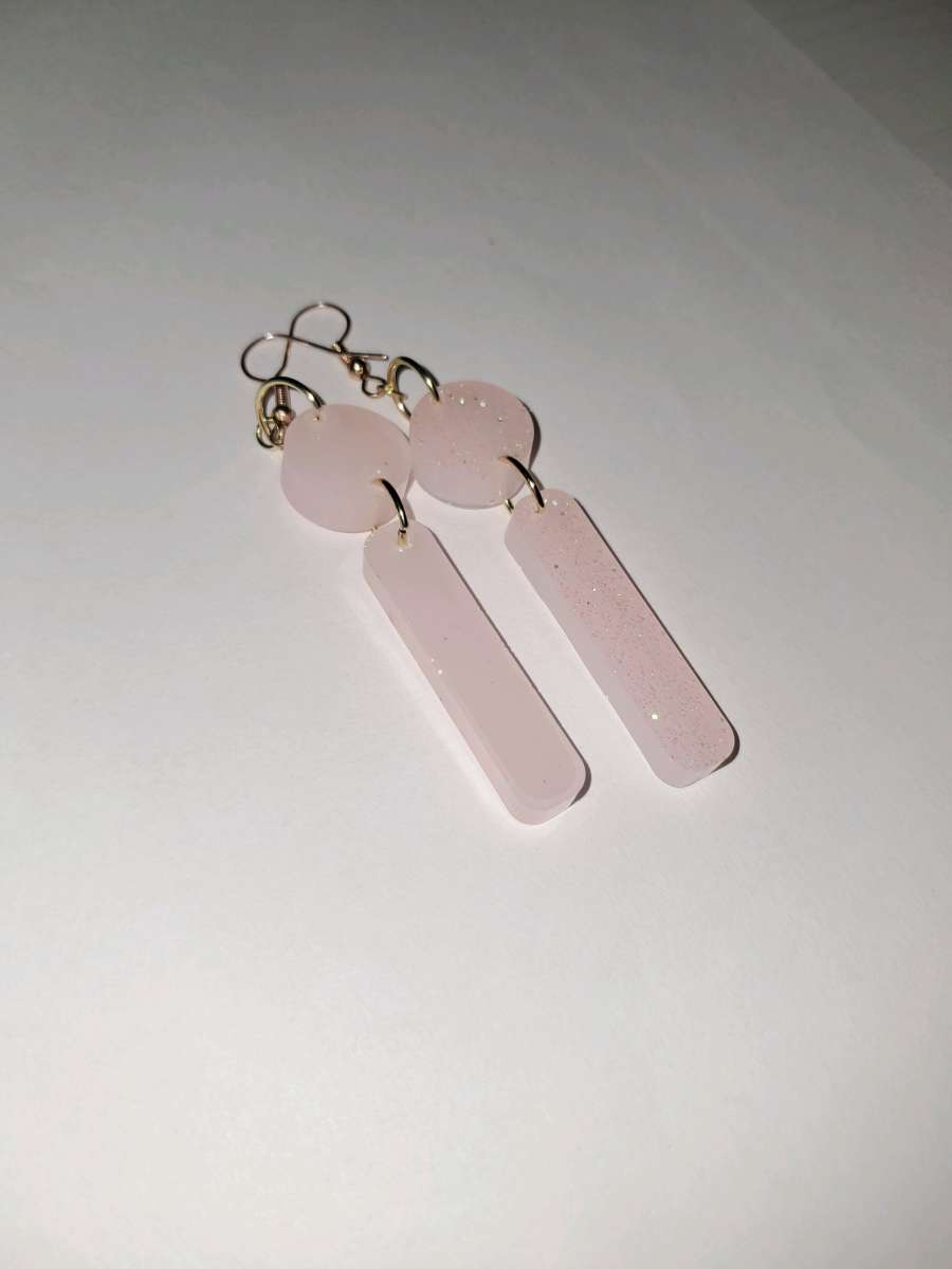 pink sparkling earrings