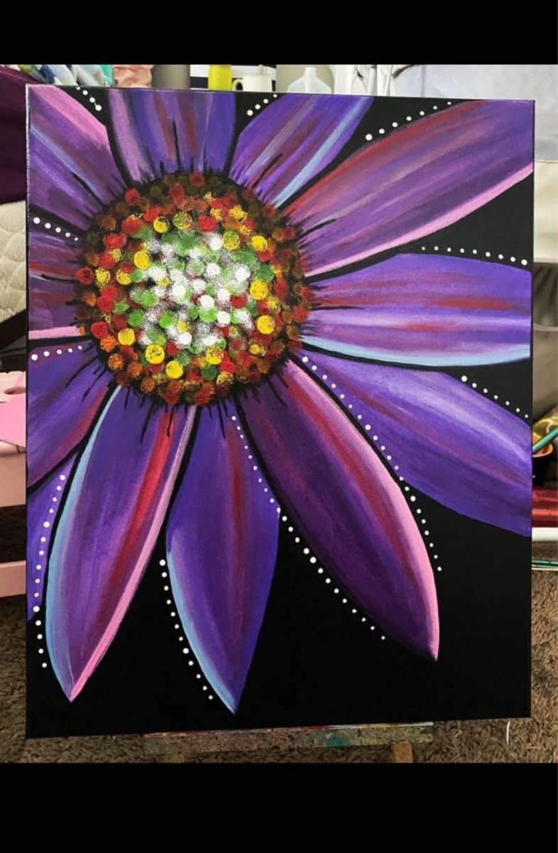 Purple Daisy canvas