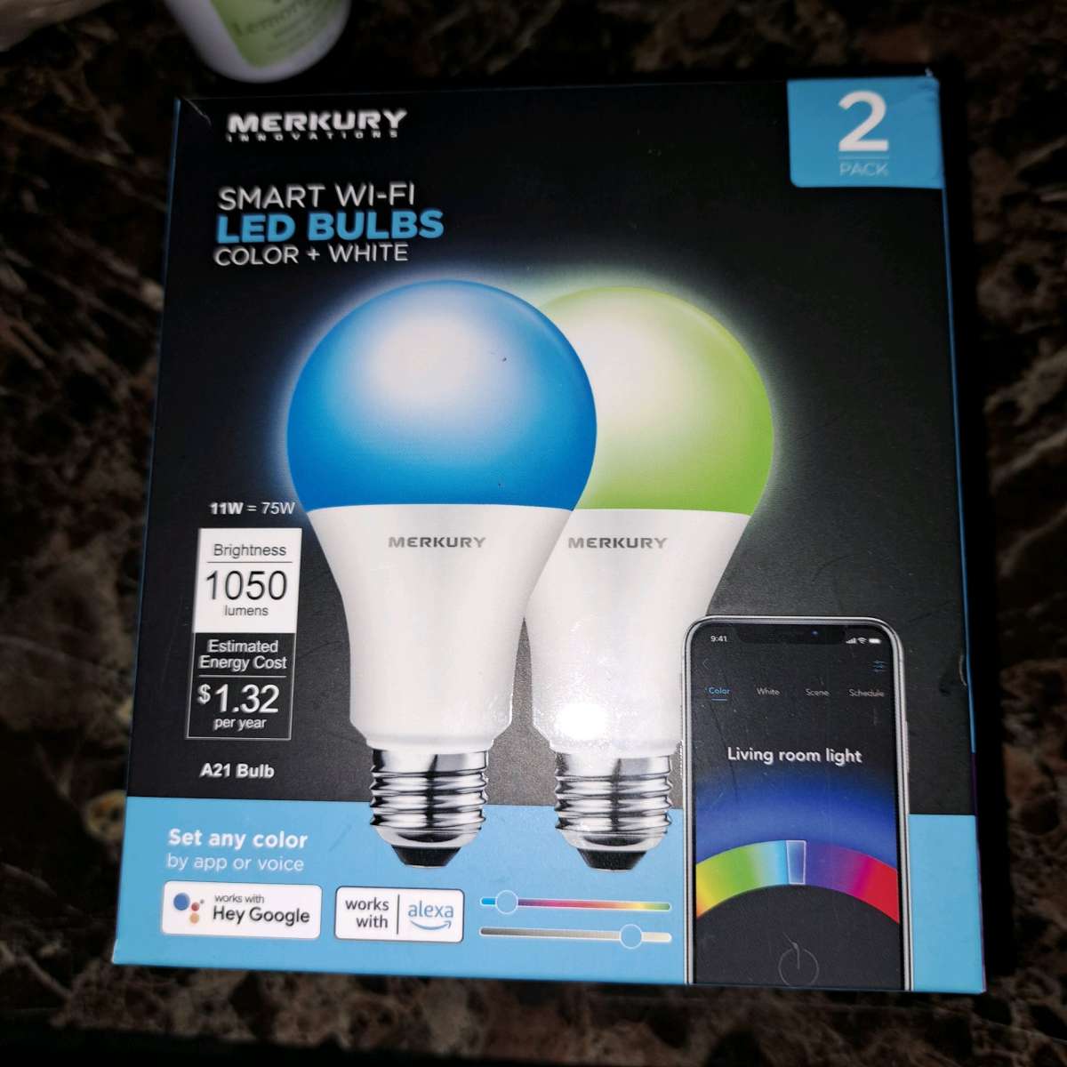 LED smart wifi light bulbs 2 pack