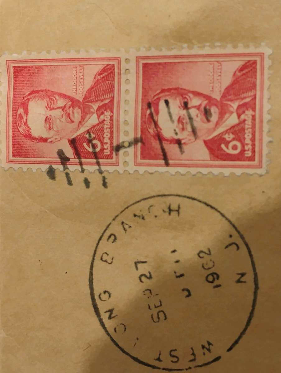 2  1954 Theodore Roosevelt 6 Cent stamps Excellent Condition
