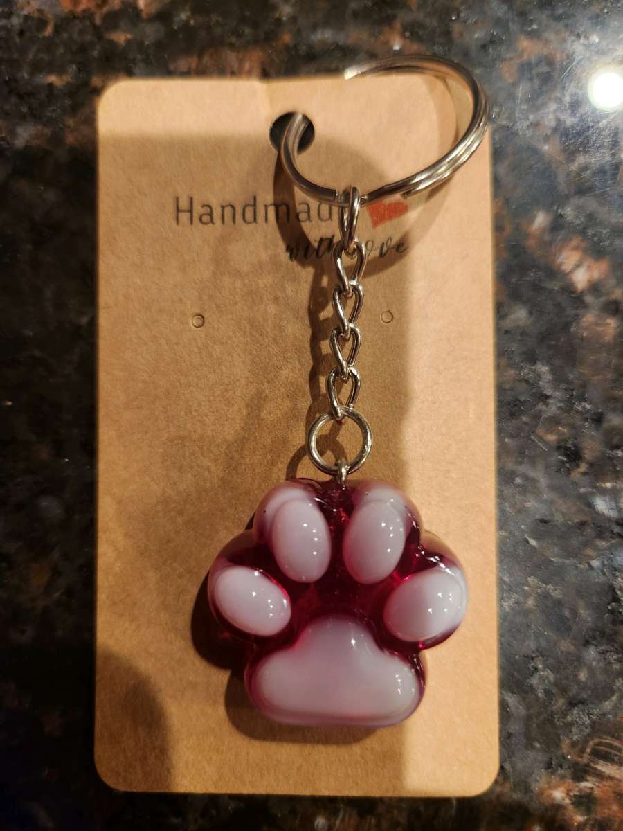 dog paw keychain