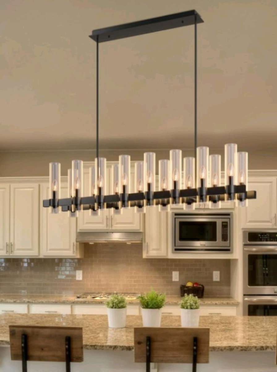 Dimmable Modern 16 Light Black Chandelier