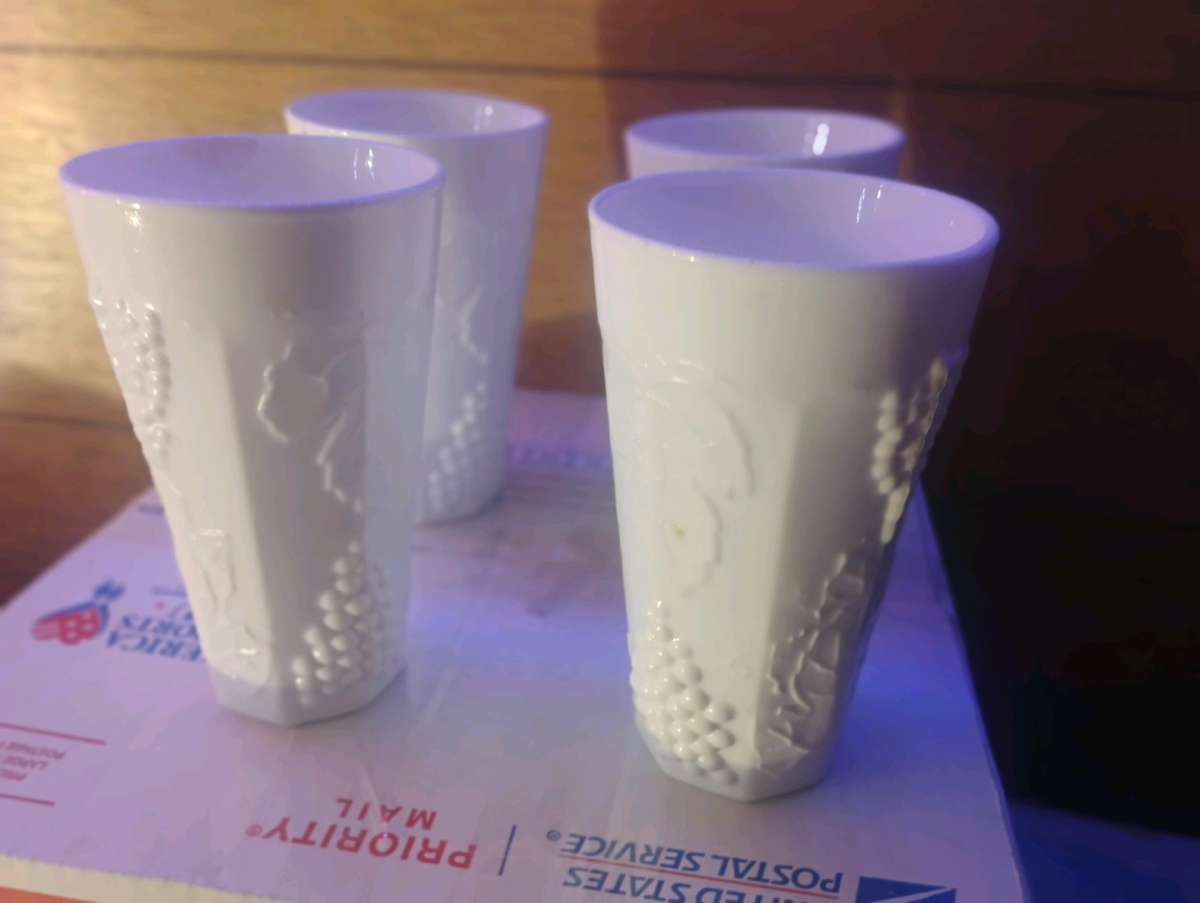 vintage grapevine milk glasses