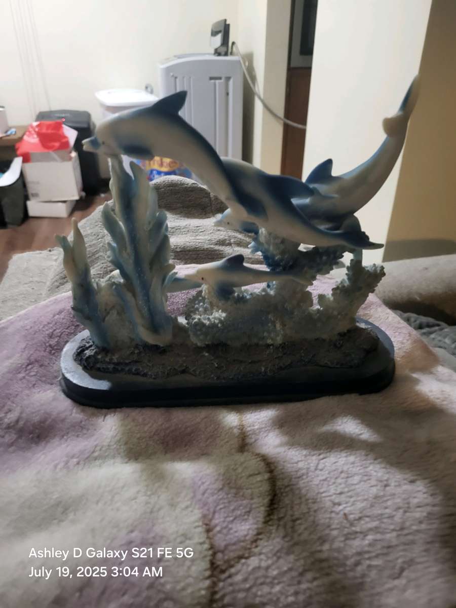 Dolphin and fish underwater oceanic sculpture oceanicart