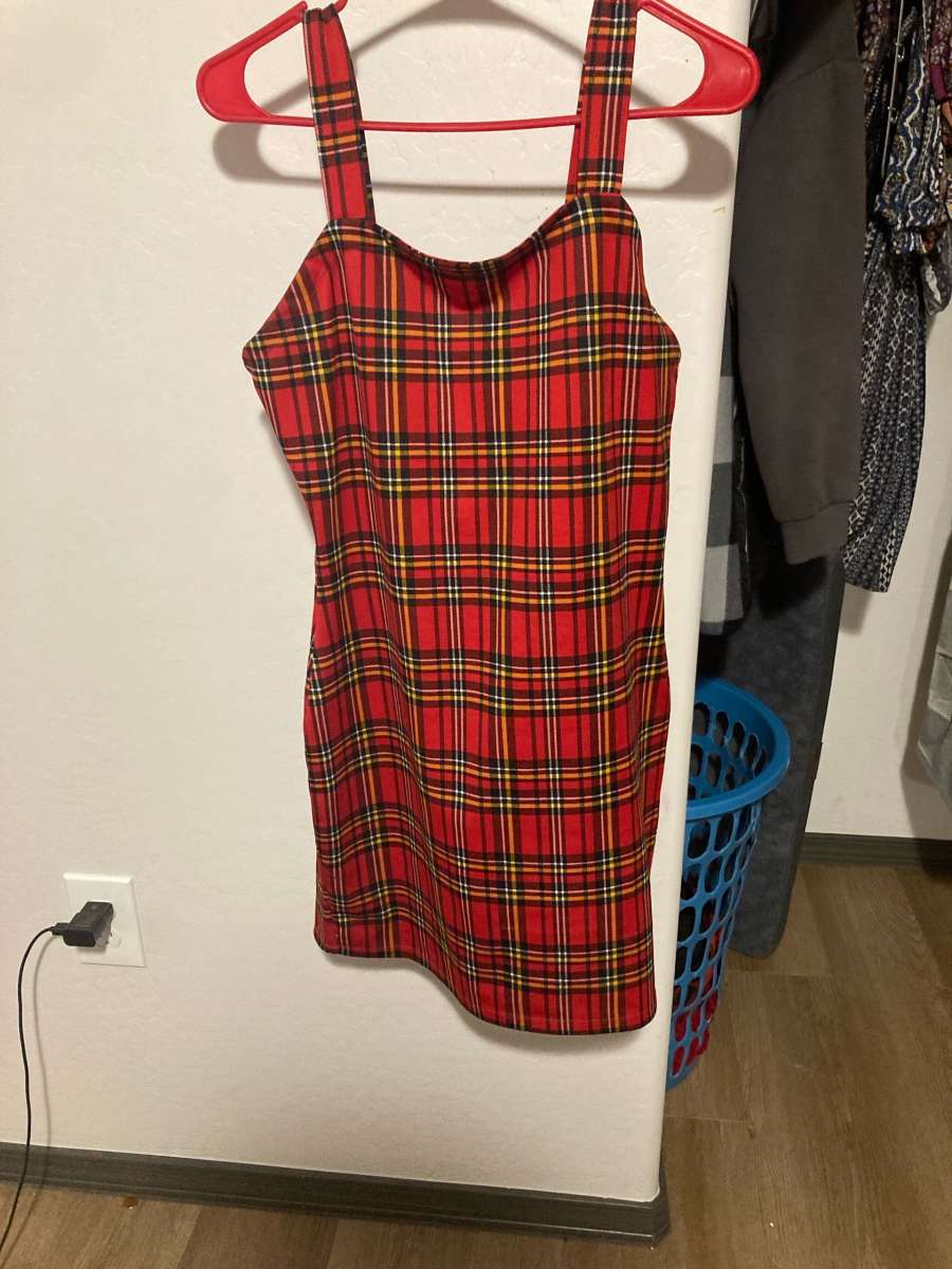 red plaid dress
