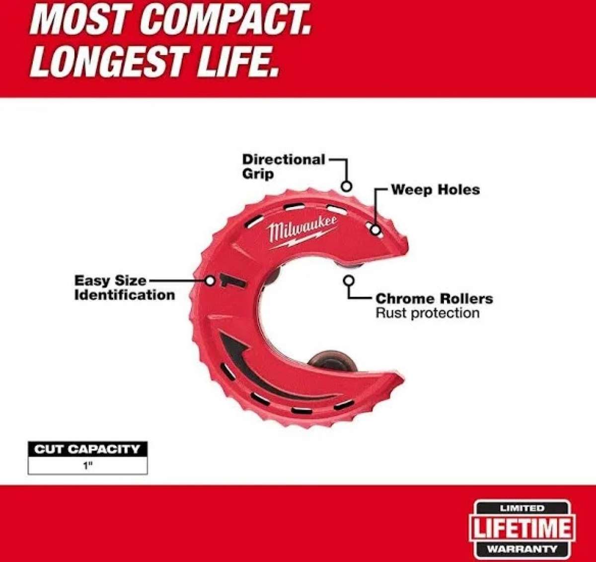 Milwaukee 1inch pipe cutter