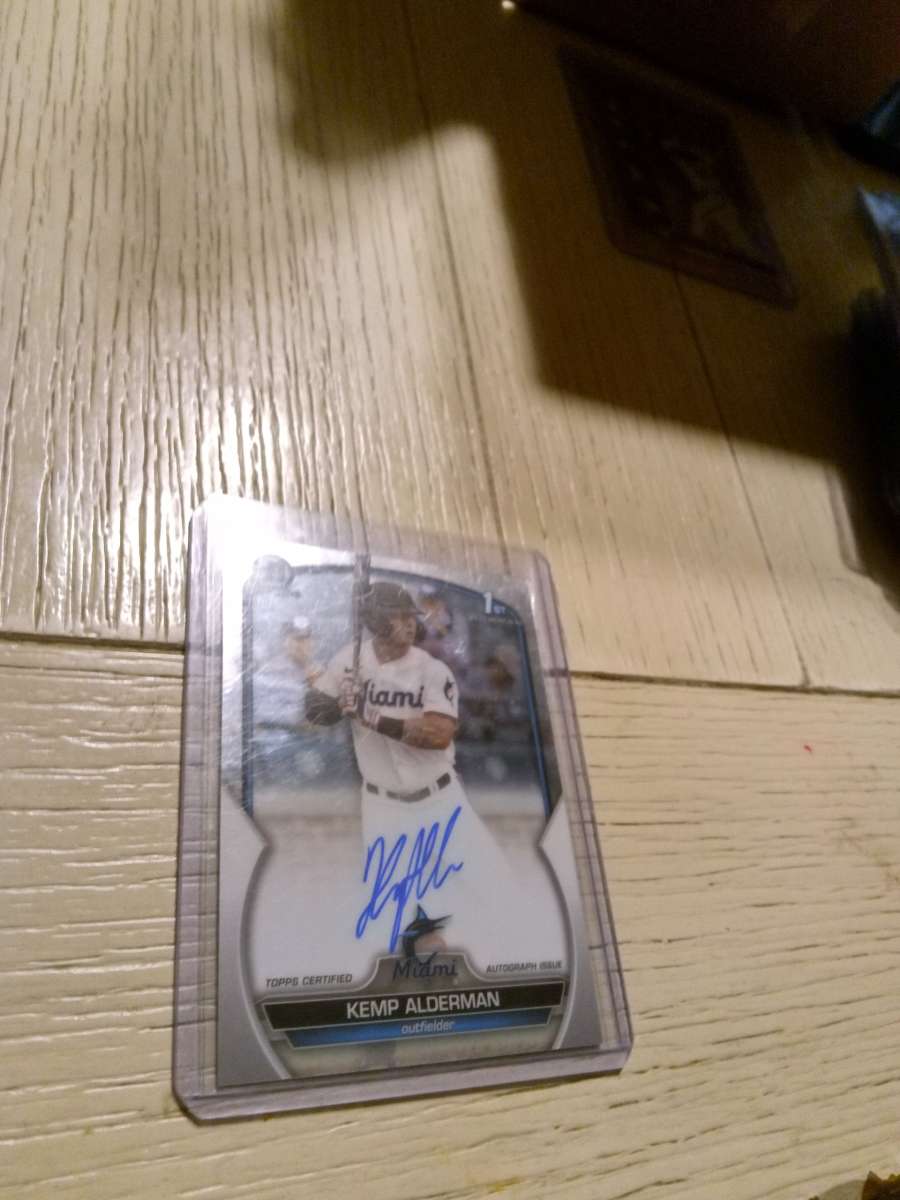 Bowman chrome Kemp Alderman on card Autograph