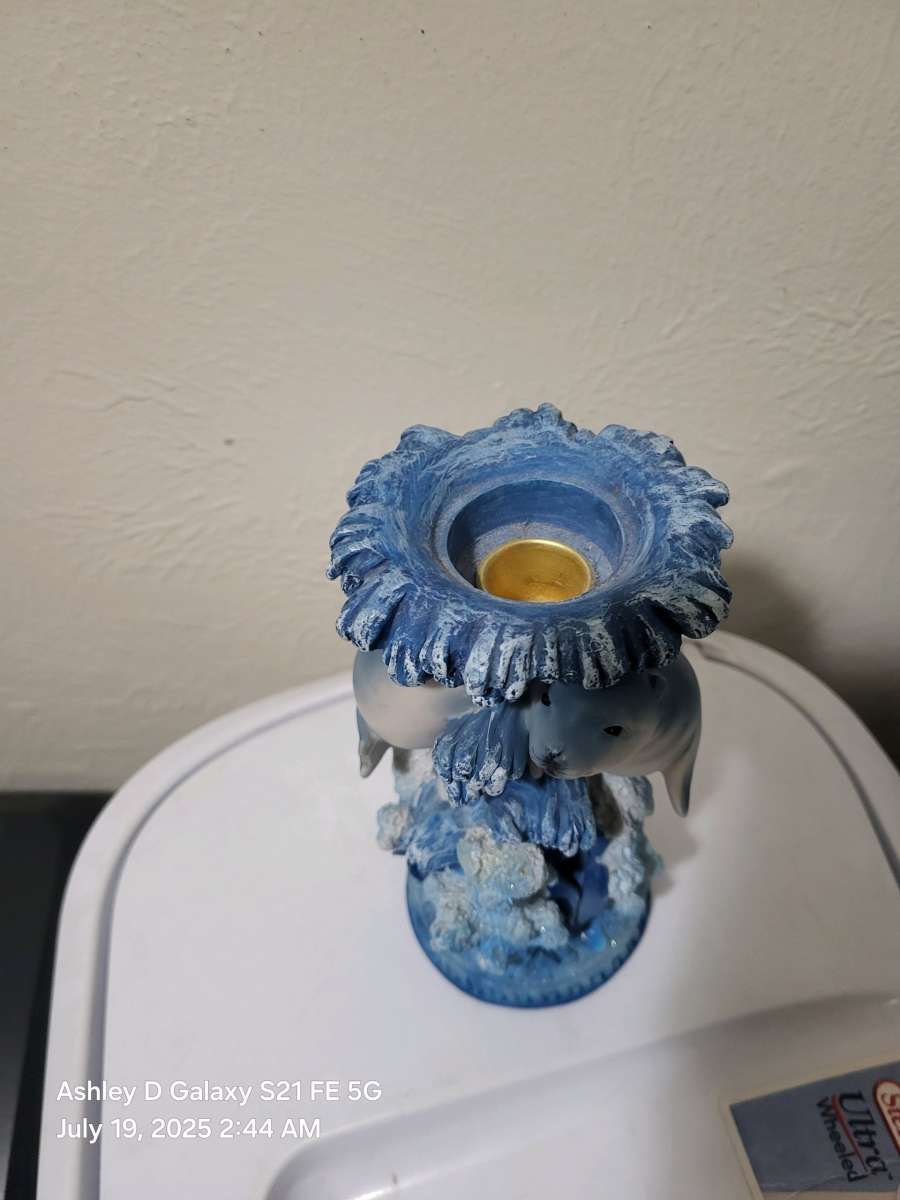 Dark Blue Seal Candle Holder
