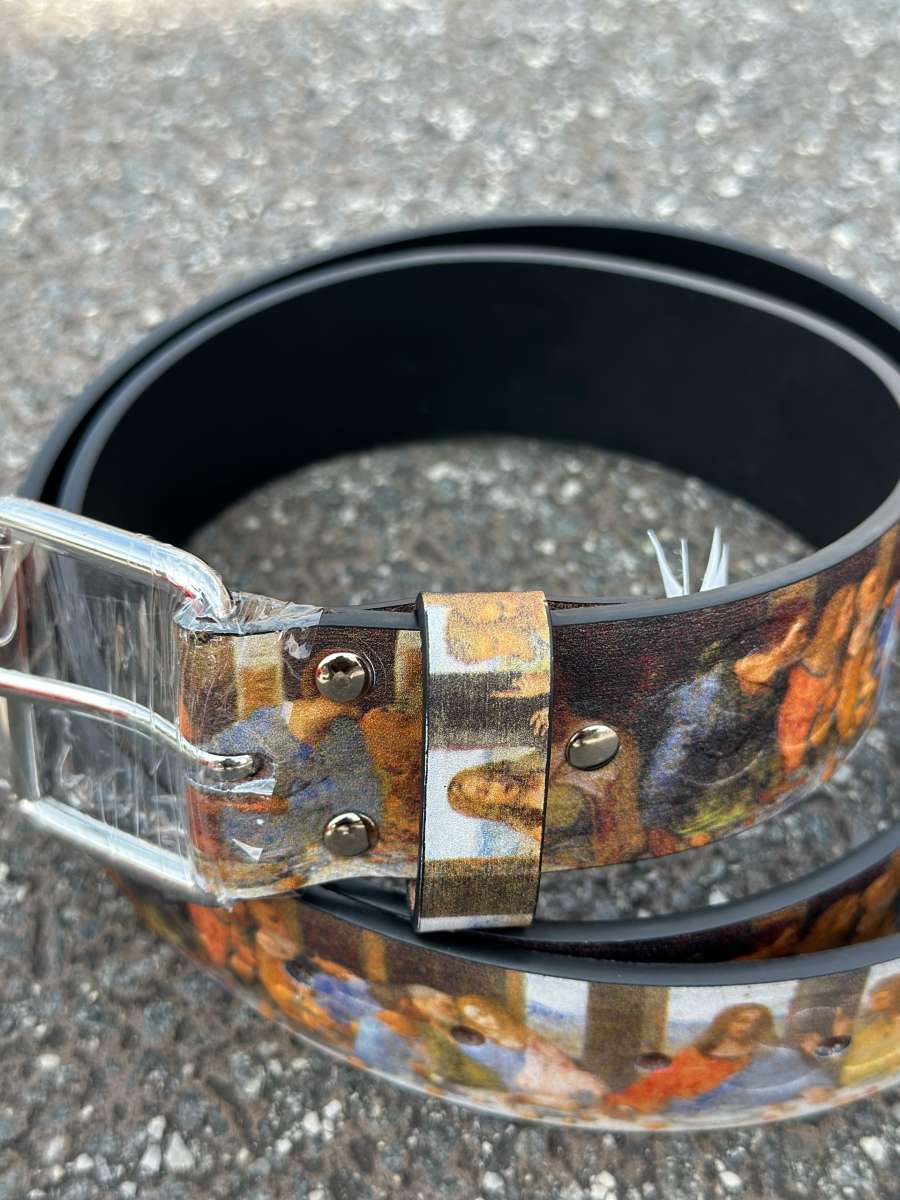 Supreme Last Supper Leather Belt Multicolor