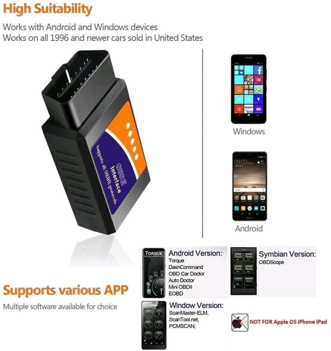 OBD 2 Bluetooth ELM327 Code Reader Scanner