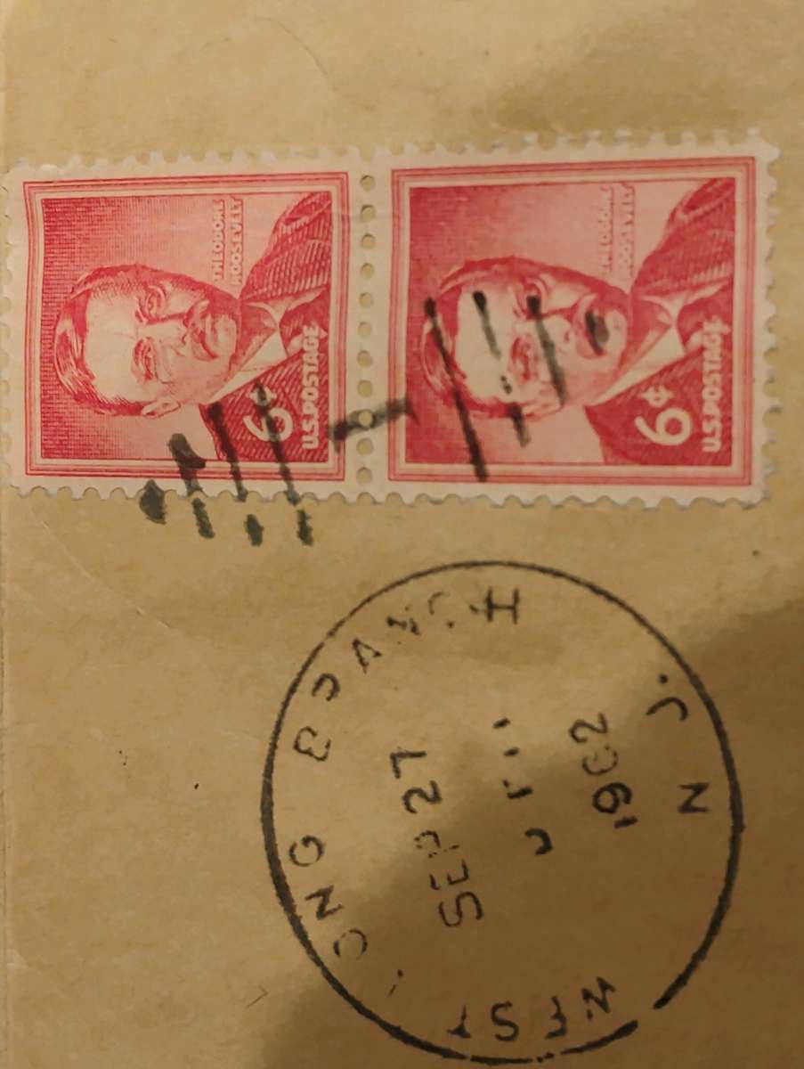 2  1954 Theodore Roosevelt 6 Cent stamps Excellent Condition