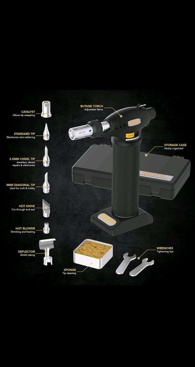 Butane Torch MultiFunction Kit  Premium SelfIgniting Solderi